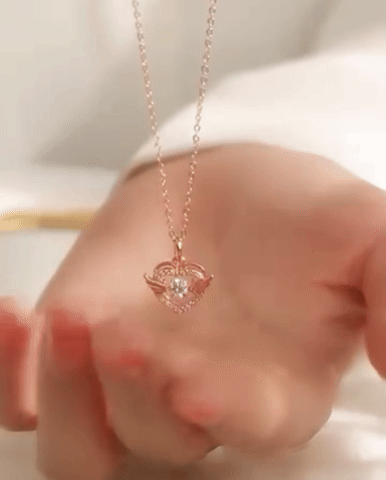 Heart Wings | Heart With Wings Necklace (Rose)