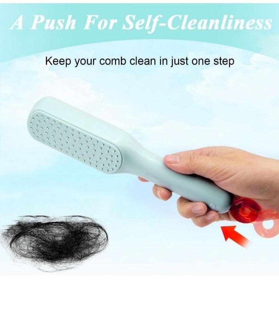 CleanSweep Comb | Self-cleaning Anti-static Massage Comb for Adults and Kids