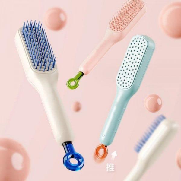 CleanSweep Comb | Self-cleaning Anti-static Massage Comb for Adults and Kids