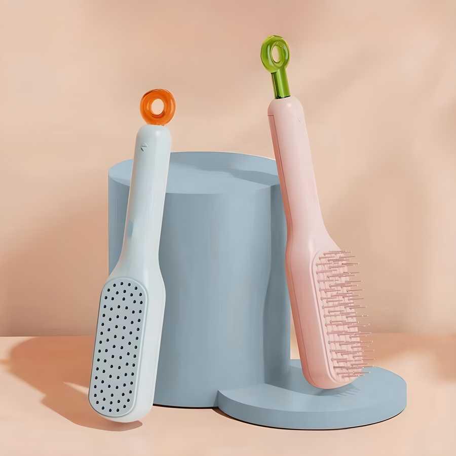 CleanSweep Comb | Self-cleaning Anti-static Massage Comb for Adults and Kids