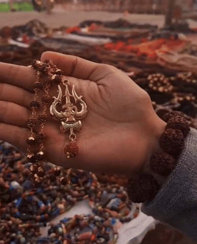 Panchmukhi Rudraksha OM Shiva Trishool Mala (54 Rudraksha)