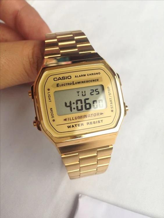 Casio Vintage 168 | Digital Unisex Watch (Gold)