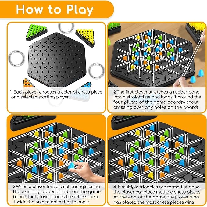 Triggle Game, Funny Triggles Game Rubber Bands