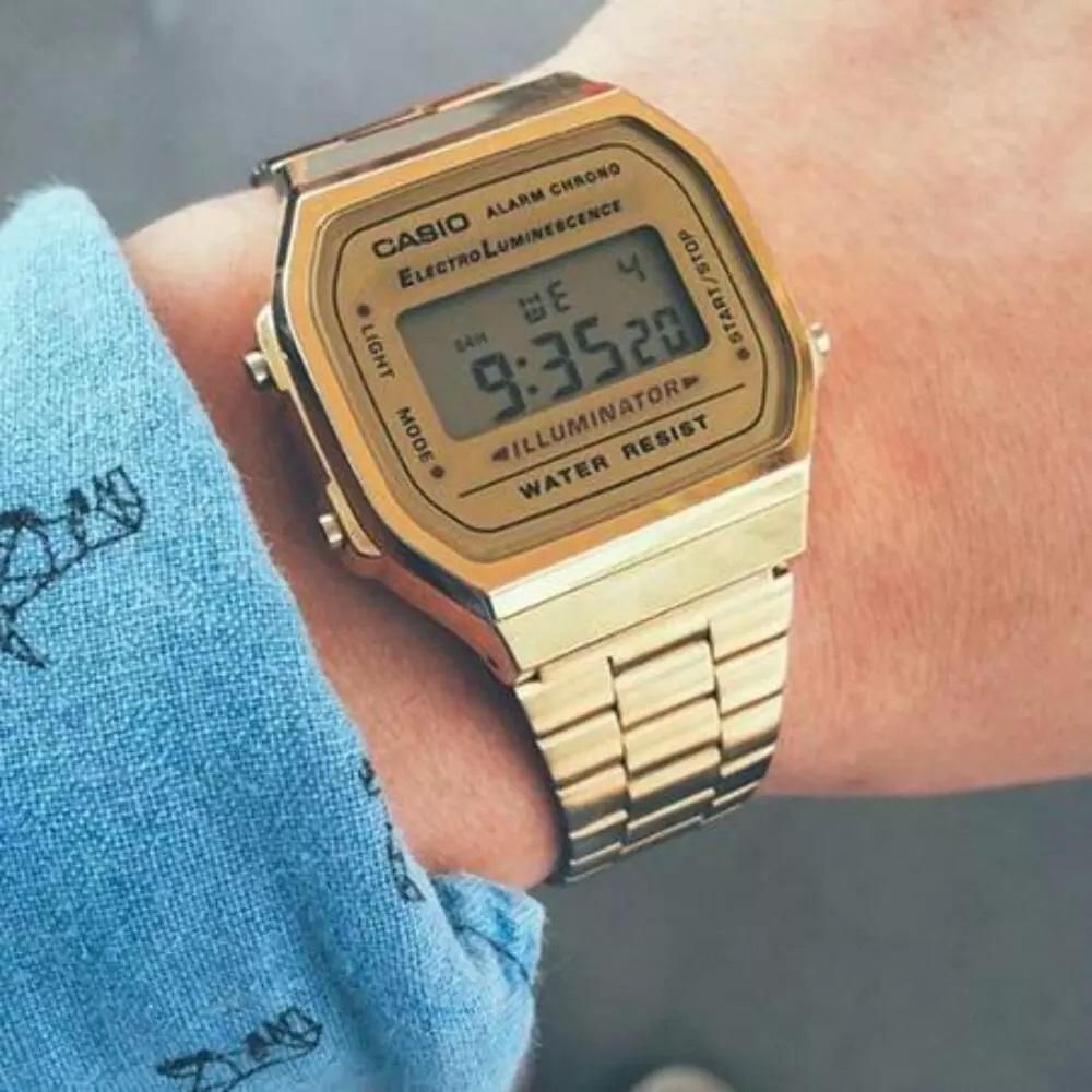 Casio Vintage 168 | Digital Unisex Watch (Gold)