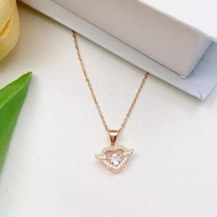 Heart Wings | Heart With Wings Necklace (Rose)
