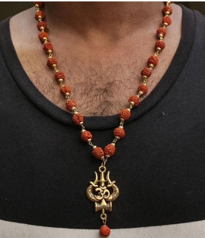 Panchmukhi Rudraksha OM Shiva Trishool Mala (54 Rudraksha)