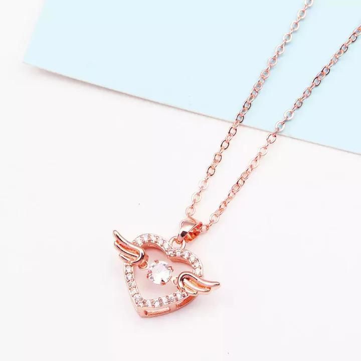 Heart Wings | Heart With Wings Necklace (Rose)