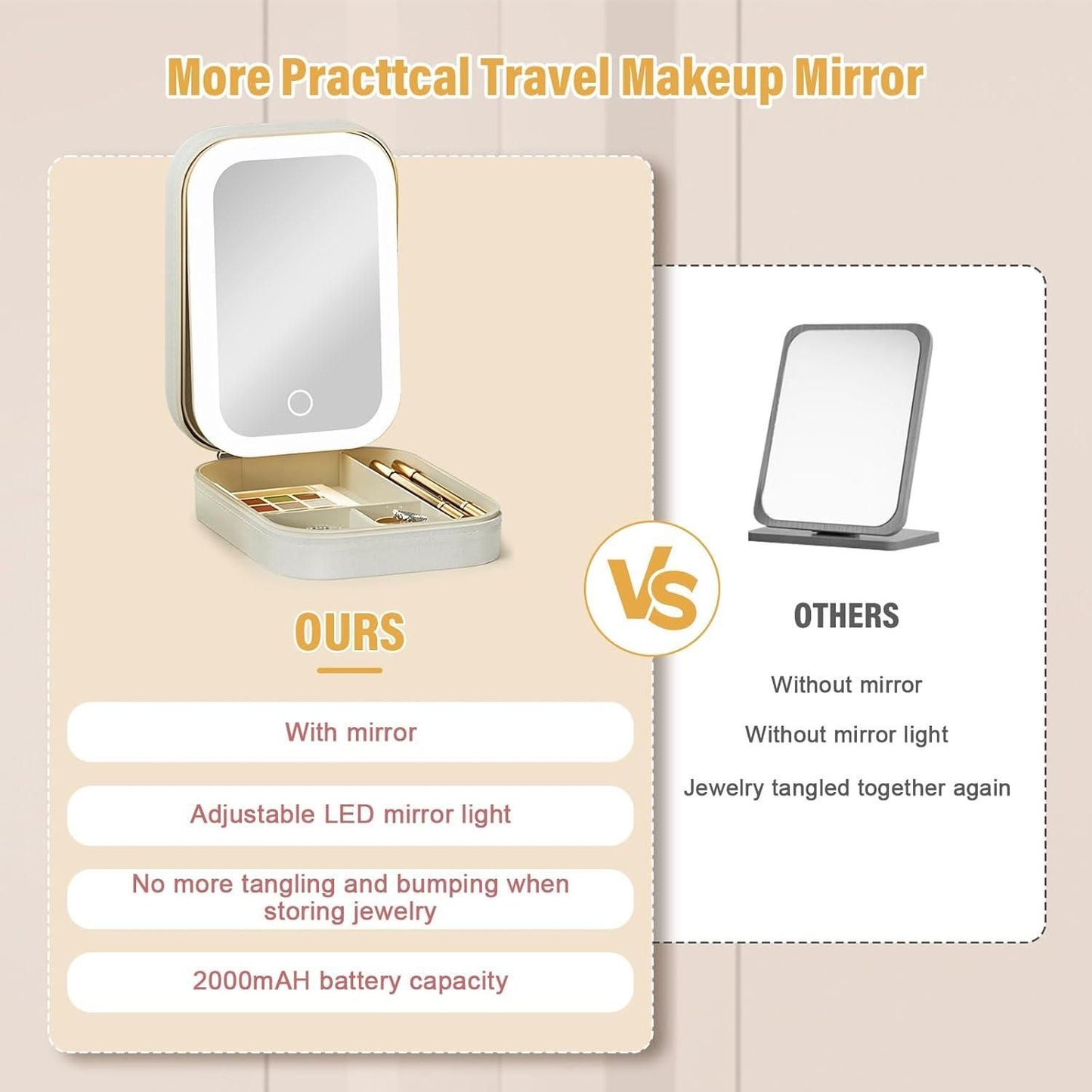 VanityGlow™ | Makeup and Jewelry Box with LED Mirror