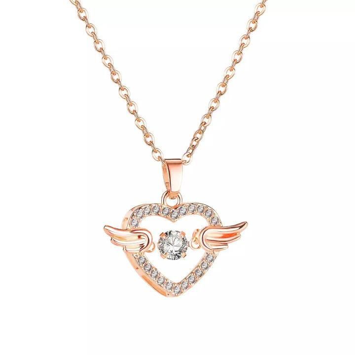 Heart Wings | Heart With Wings Necklace (Rose)