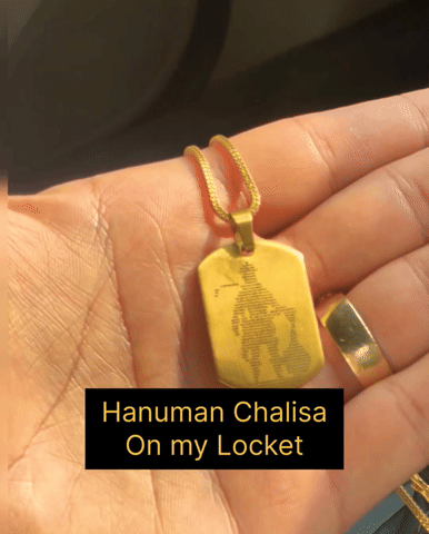 Hanuman Chalisa Pendant with Chain (Golden)