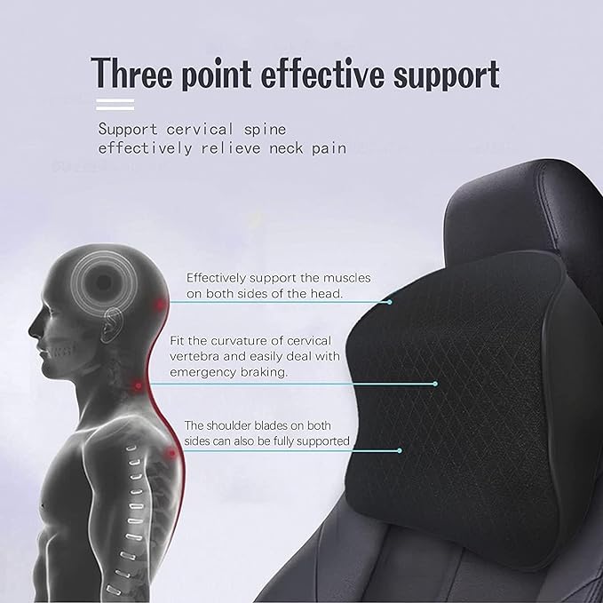 Car Seat Back Head Rest Memory Foam Pillow