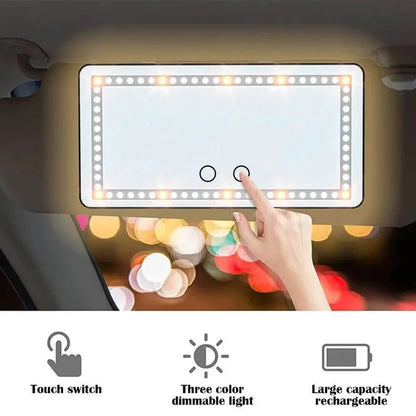 Car Vanity Mirror | Rechargeable LED Makeup Mirror