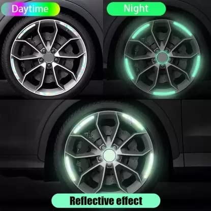 Car Wheel Decorative Stripe Stickers 12.7 mm x 0.09 m Florescent Reflective Tape