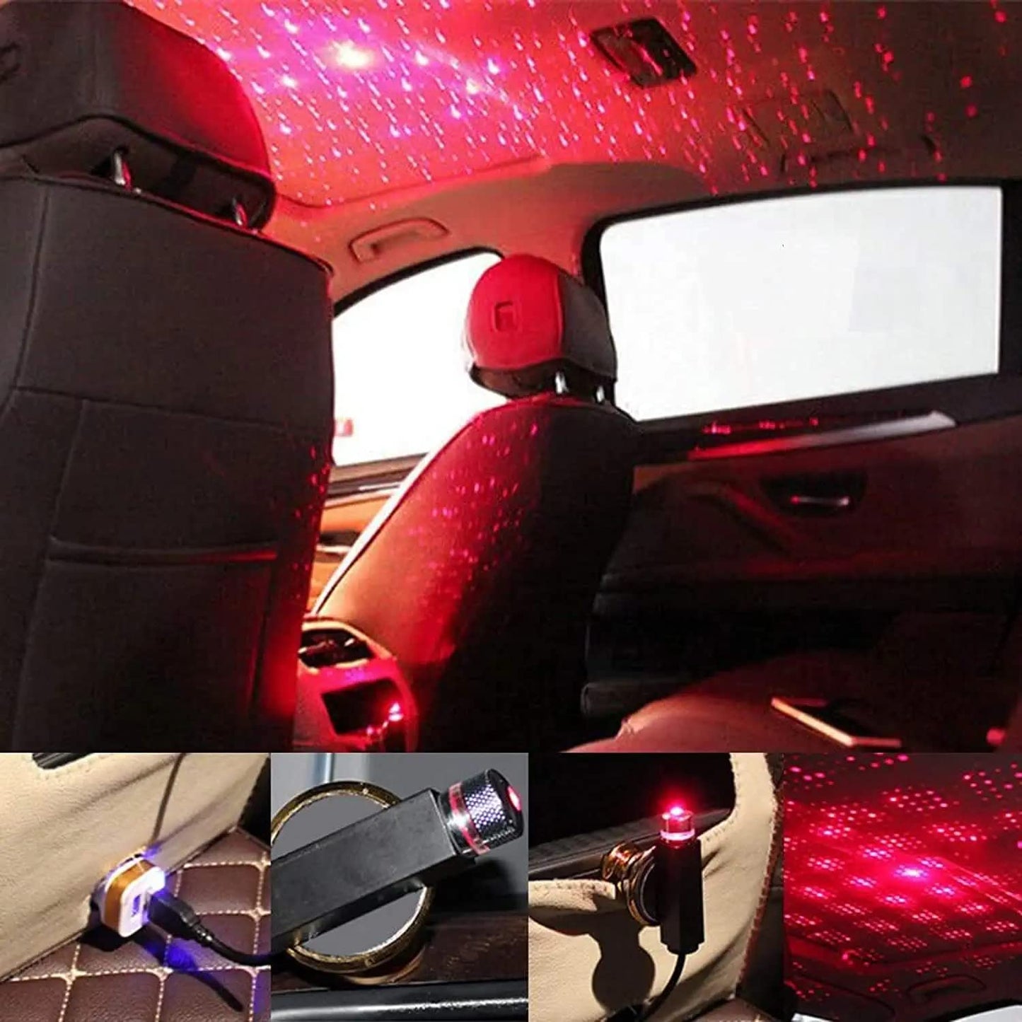 USB Atmosphere Ambient Star Light Car interior lights LED (Pack Of 2)