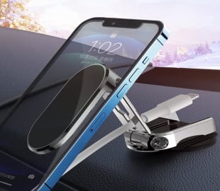 Magnetic Phone Holder for Car, Foldable Metal Multi-Functional 360° Rotation