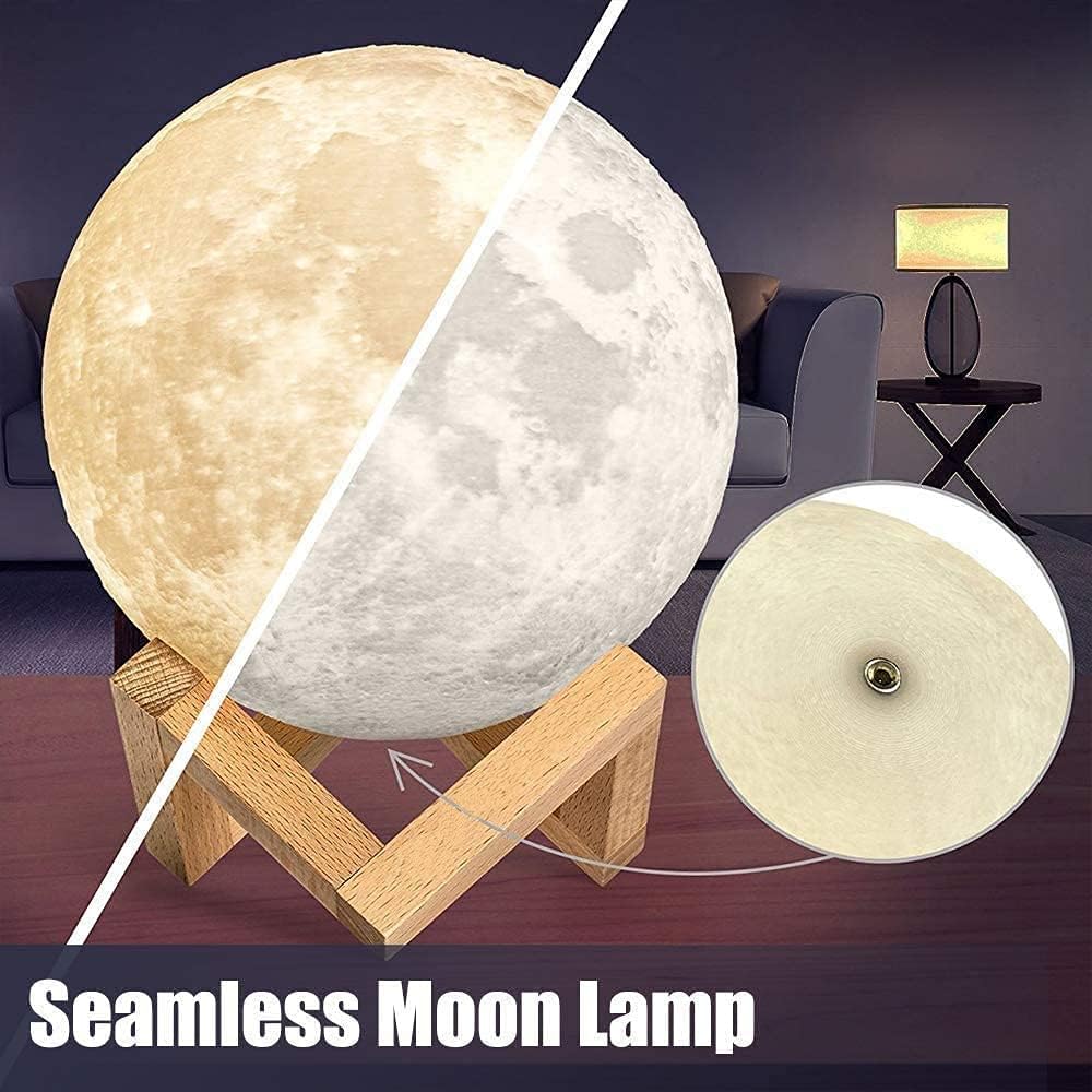 Moon Lamp Goodfeel 4.9in 16 Colors LED 3D Print Moon Light with Stand