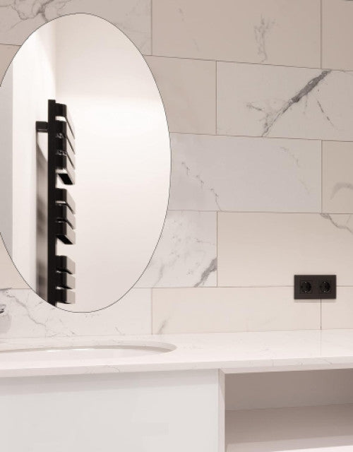 Unbreakable Plastic Sheet New Oval Shape Wall Sticker Mirror for Bathroom ( Pack Of 2)