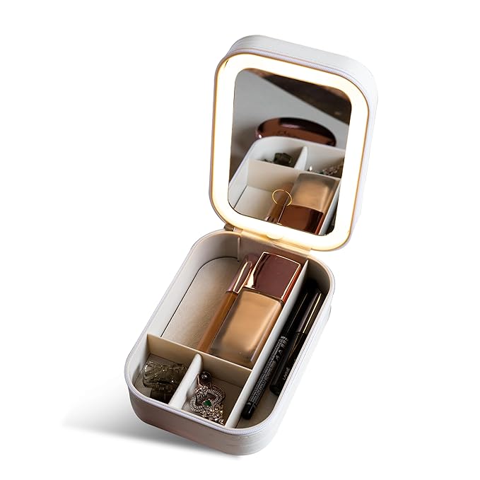 VanityGlow™ | Makeup and Jewelry Box with LED Mirror